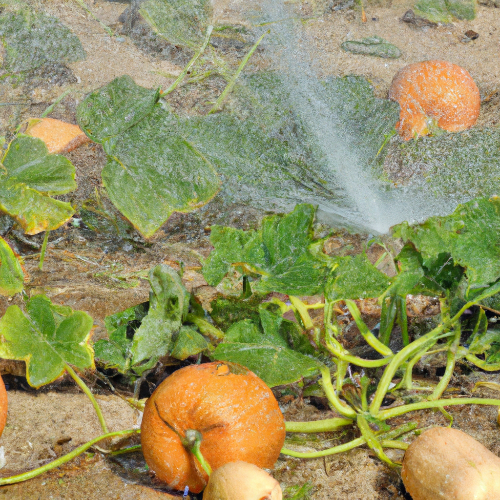 آبیاری کدو حلوایی